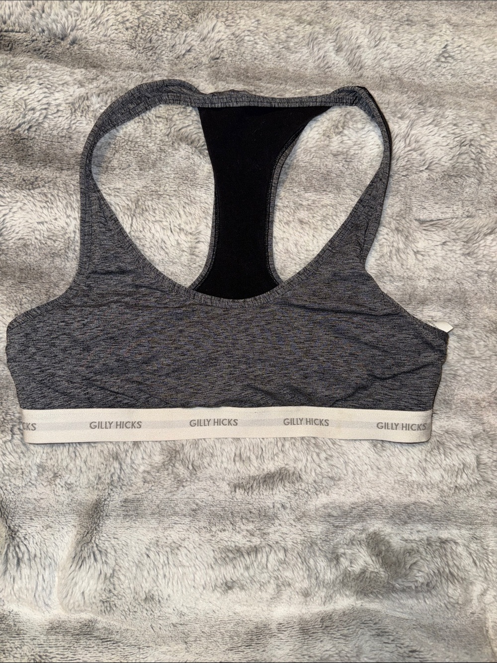 Gilly Hicks Heather Charcoal Gray Racerback Sports Bra